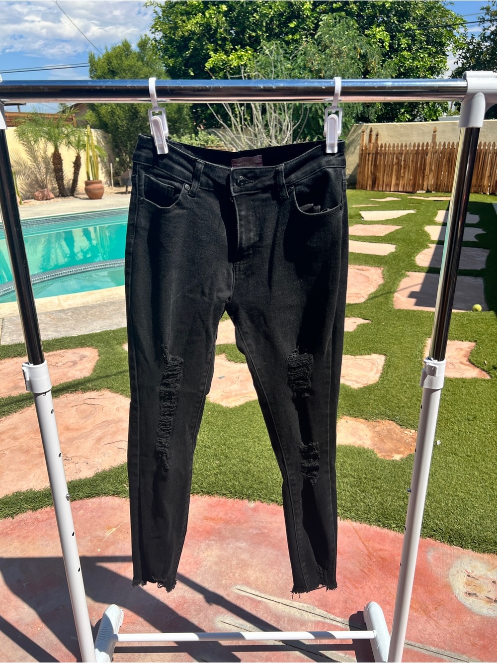 BAMBOO Black Distressed Skinny Jeans